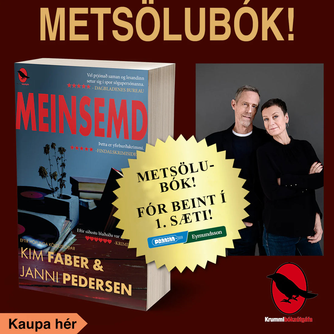 Meinsemd fór beint í fyrsta sæti metsölulistans!